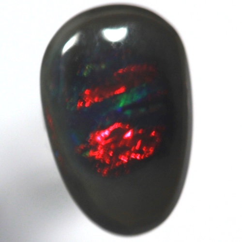 SOLID BLACK OPAL Bright cherry red and blue